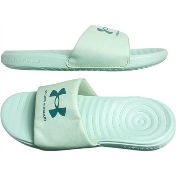 Under Armour Womens Slides Size 9 Aqua Ansa Fix Foam Slides Sporty Cushioned - Picture 3 of 8